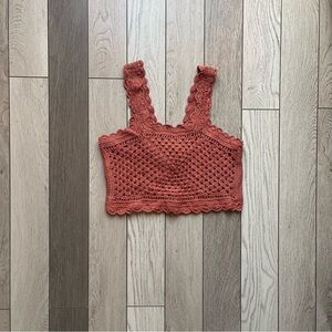 Tularosa Rust Crochet Knit Top
